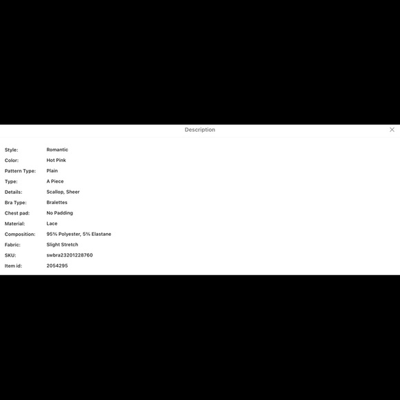 HOT PINK FLORAL LACE SCALLOP TRIM BRALETTE - Picture 6 of 7